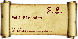 Pohl Eleonóra névjegykártya